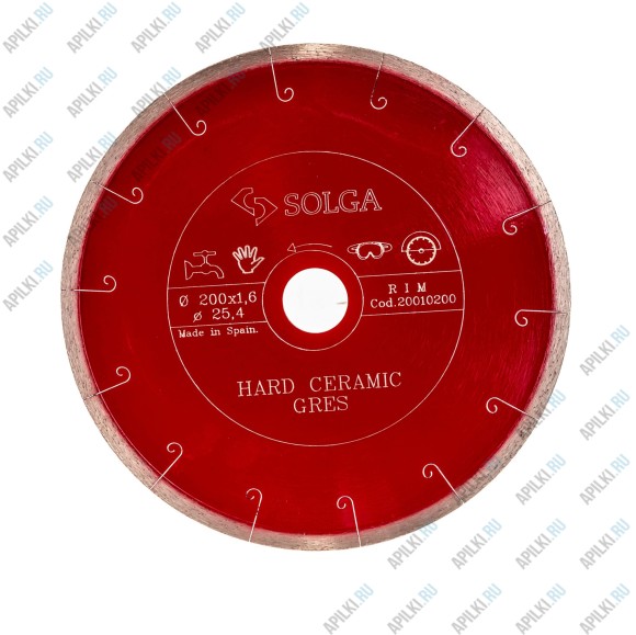 Алмазный диск 200х25.4 Solga Diamant Hard Ceramic 20010200
