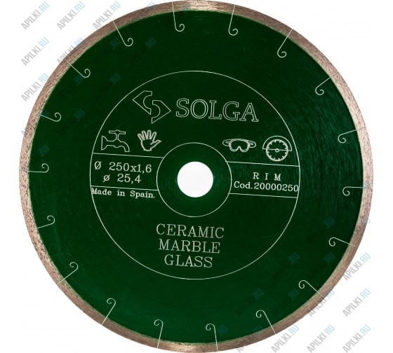 Алмазный диск 250х25.4 Solga Ceramic Marble 20000250
