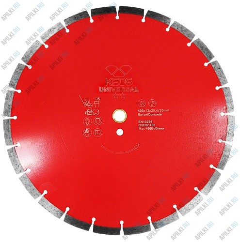 Алмазный диск 400 мм 25,4х20 KEOS ECO сегментный для бетона