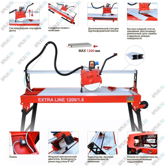 Плиткорез электрический DIAM EX-1200х1.8 600098 Плиткорез электрический DIAM EX-1200х1.8 600098