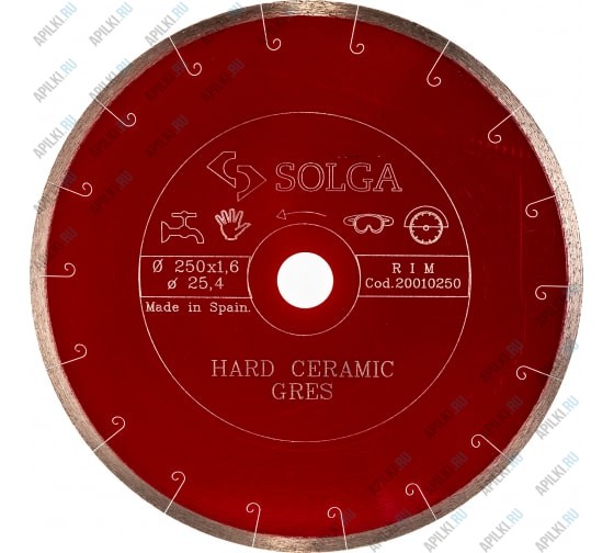 Алмазный диск 250х25.4 Solga Diamant Hard Ceramic 20010250