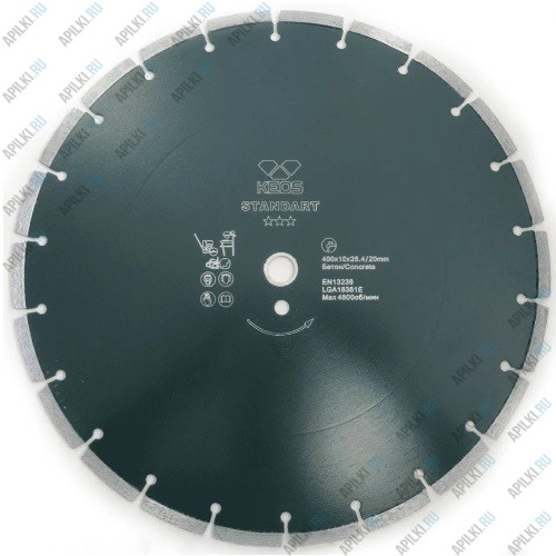 Алмазный диск 400мм 25.4 / 20 KEOS Standart сегментный (бетон)