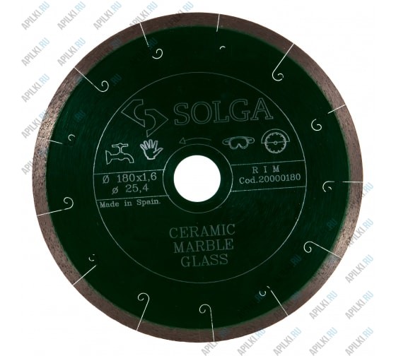 Алмазный диск 180х25.4 Solga Ceramic Marble 20000180