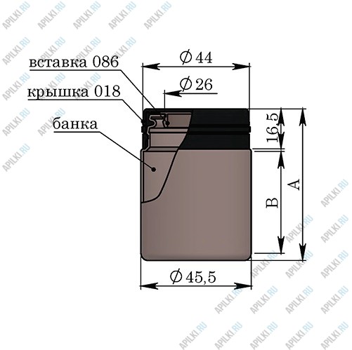 Банка пластиковая 50 мл с дозирующей вставкой Банка пластиковая 50 мл с дозирующей вставкой