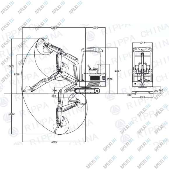 Мини экскаватор RIPPA R328 Мини экскаватор RIPPA R328