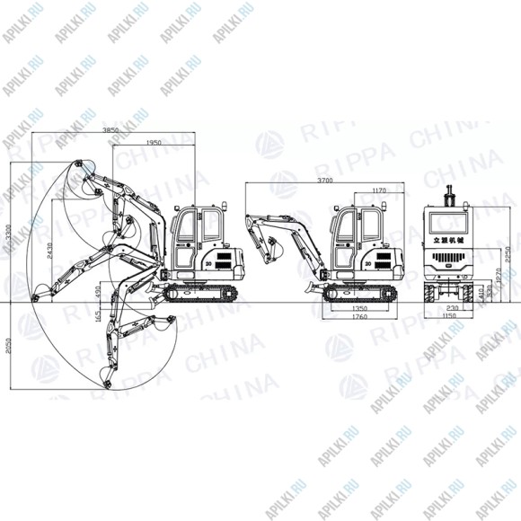 Мини экскаватор RIPPA R330