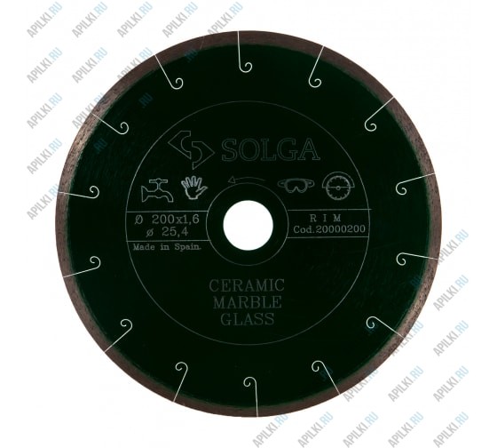 Алмазный диск 200х25.4 Solga Ceramic Marble 20000200