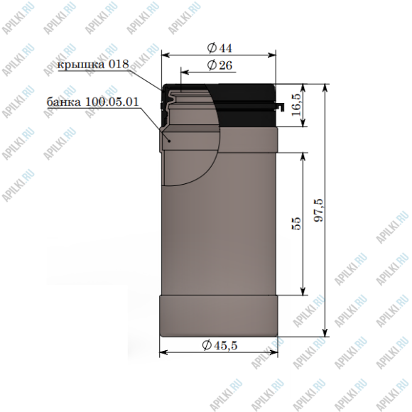 Банка пластиковая 100 мл с крышкой КПВ Банка пластиковая 100 мл с крышкой КПВ