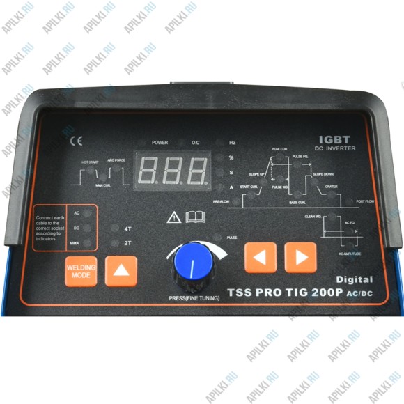 Аппарат TIG сварки алюминия TSS PRO TIG/MMA 200P AC/DC Digital 030078 Аппарат TIG сварки алюминия TSS PRO TIG/MMA 200P AC/DC Digital 030078